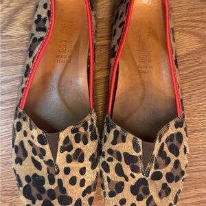 Spring Step Leopard Print Flats with Red Trim